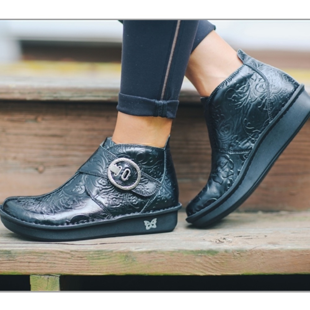Alegria Caiti Yeehaw Black Ankle Bootie